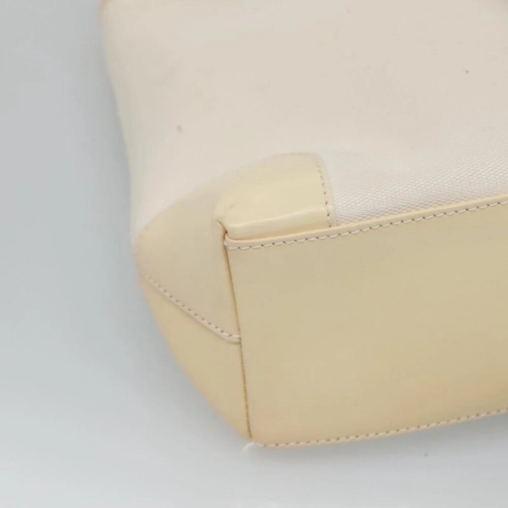 GUCCI Sherry Line Hand Bag Canvas White Black Auth ep7988 - Picture 11 of 15